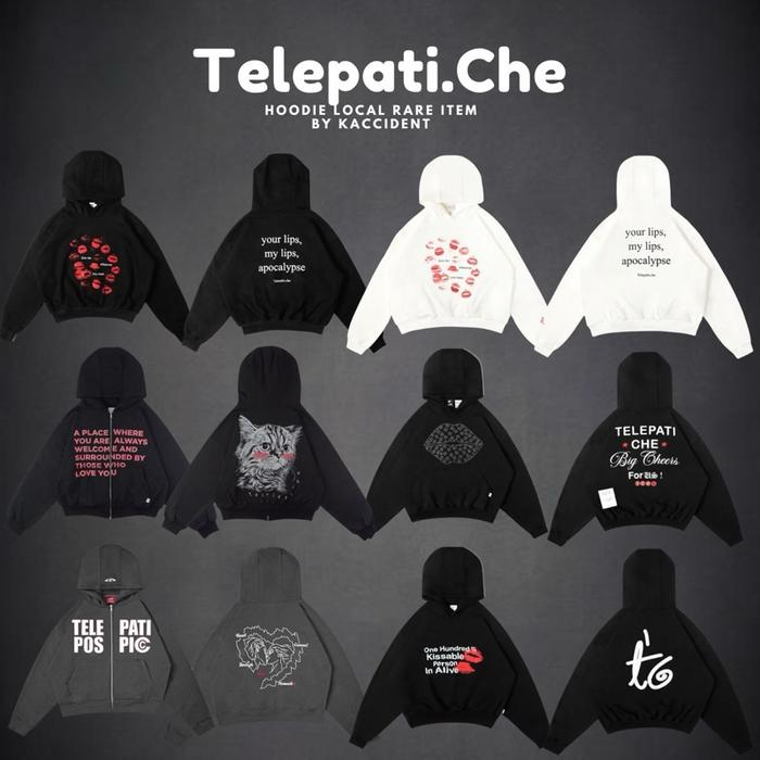 Hoodie Kissme Black / White / Telepati Ujang / Heart To Heart / X Fa / Pospicc