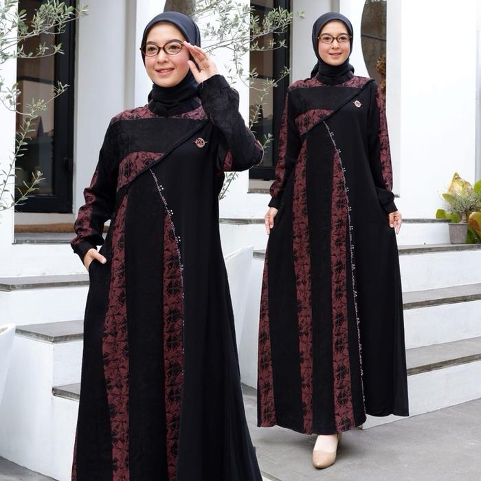 Gamis Hikmat Payet Premium Motif Batik Jumbo Fit