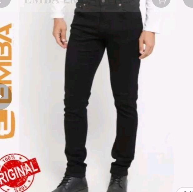ORIGINAL EMBA Jeans Emba Denim Morgan Slim Play It Cool Celana Jeans Pria Model Slim Fit JET BLACK S