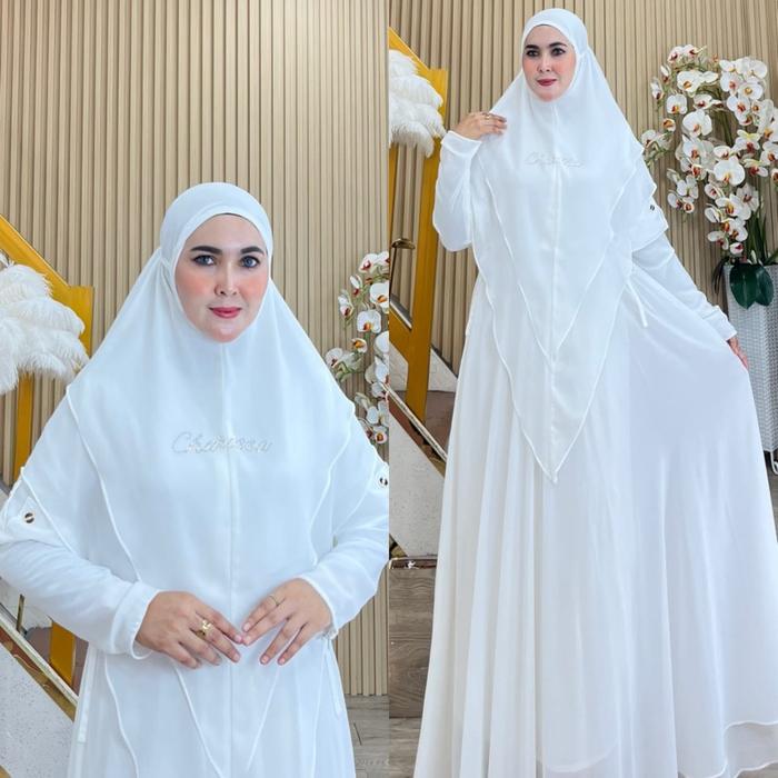 Zaskia Series | SET BERGO POLOS | Charissa Syar’i | Set Gamis Polos Cantik Mewah