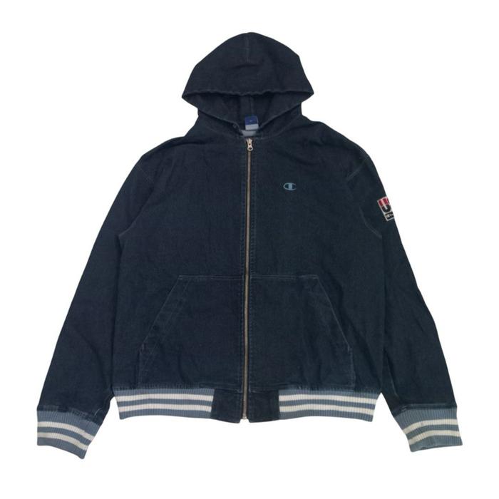 Jaket Hoodie Champion USA Denim Navy