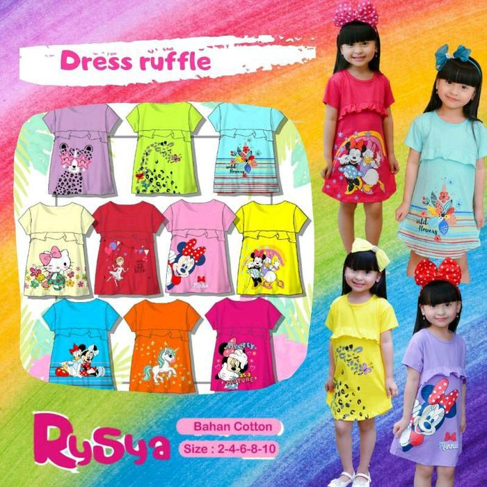 rysya 2-8th dress anak ruffle dress pocket