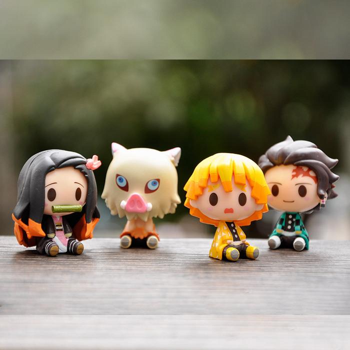 Demon Slayer Kimetsu No Yaiba Kamado Tanjirou Nezuko Agatsuma Zenitsu Action Figure Anime Model Stat