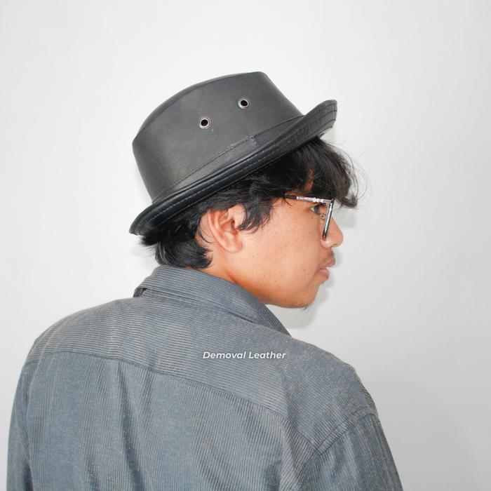 DEMOVAL TOPI FEDORA PRIA KULIT DOMBA ASLI GARUT TOPI KULIT PRIA ORIGINAL FEDORA H
