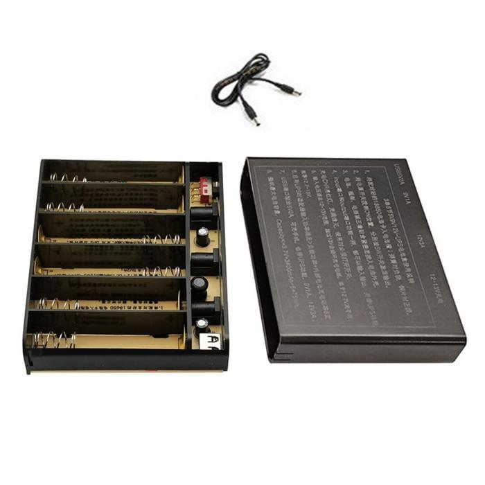 USB 5V DC 9V 12V Output 6x 18650 Battery UPS DIY Power Bank Box for