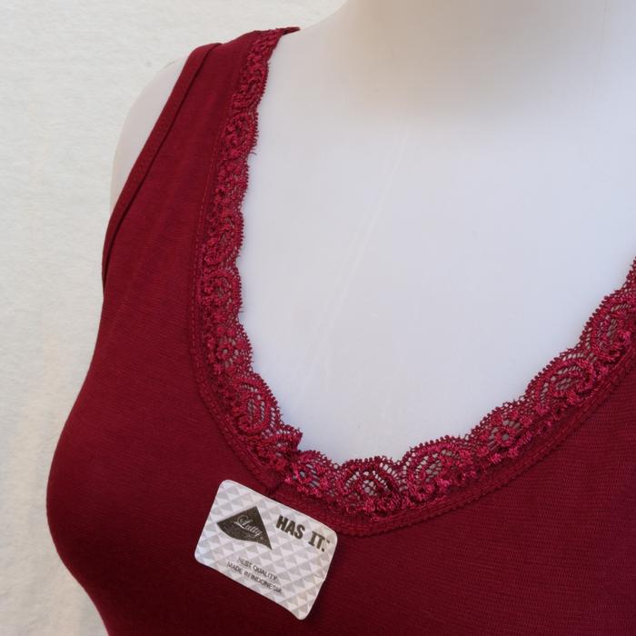 Tangtop Lutty DEPAN RENDA LEBAR | Kaos dalam wanita  tangtop renda lebar | Bwr
