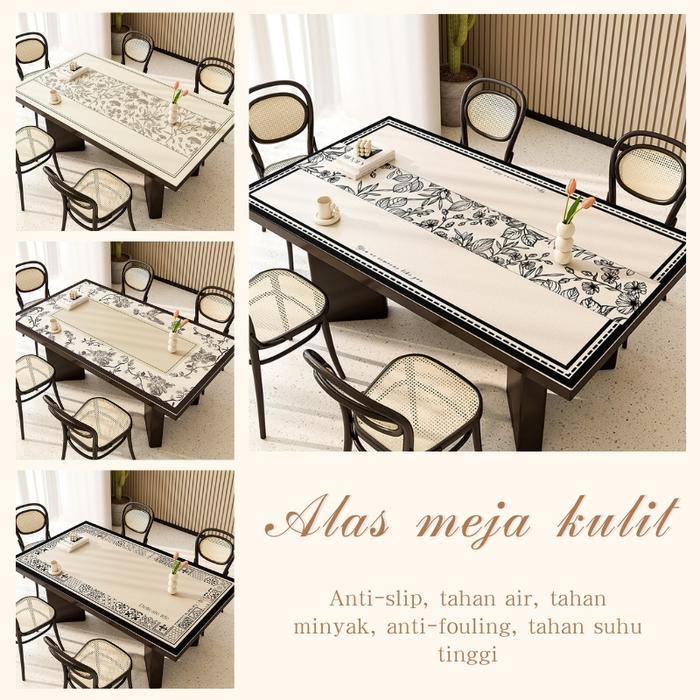 Alas meja kulit/taplak meja makan/taplak meja makan anti air /taplak meja anti air/taplak meja ruang