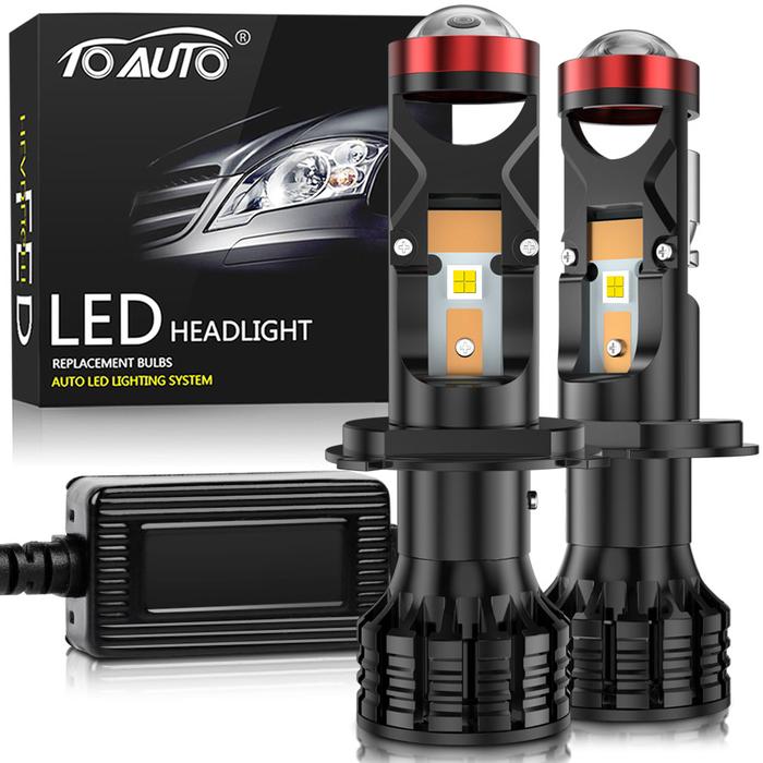2pcs H7 H11 H4 LHD LED Headlight Mini Lens Projector 9005 HB3