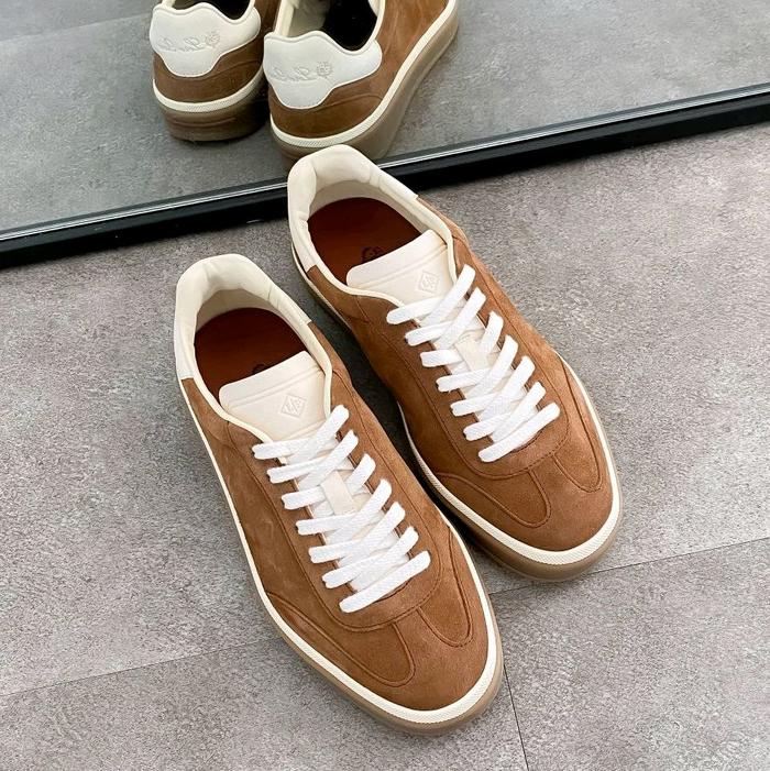 Loro Piana Tennis Walk Sneakers Suede Vicuna