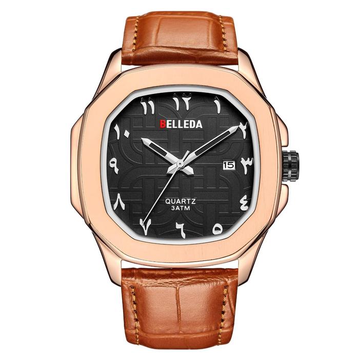 DISKON JAM TANGAN BELLEDA 9484-2 Analog Strap Leather Arbick Namber Anti Air