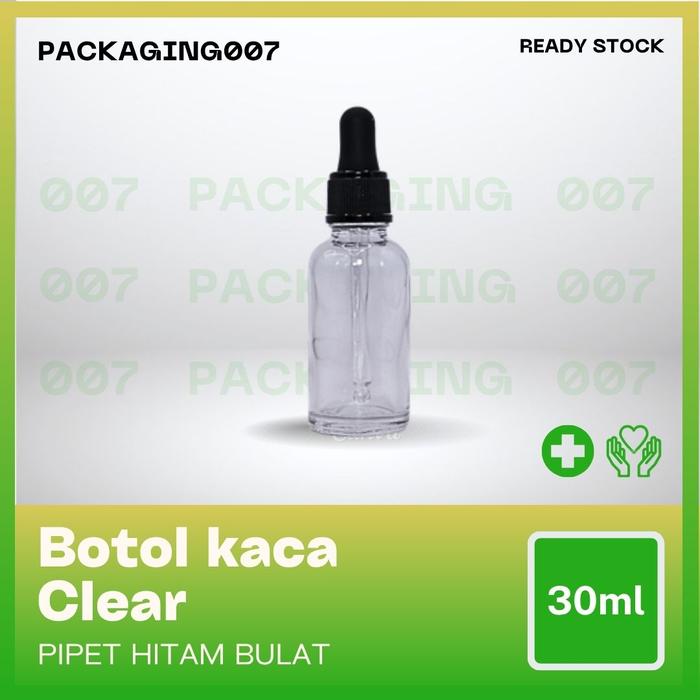 Botol Pipet Kaca Clear 30 ml - Pipet Essential oil