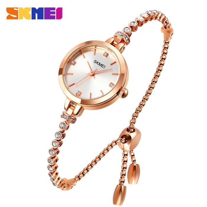 Jam Tangan Wanita Analog Tali Stainless Serut SKMEI 1854