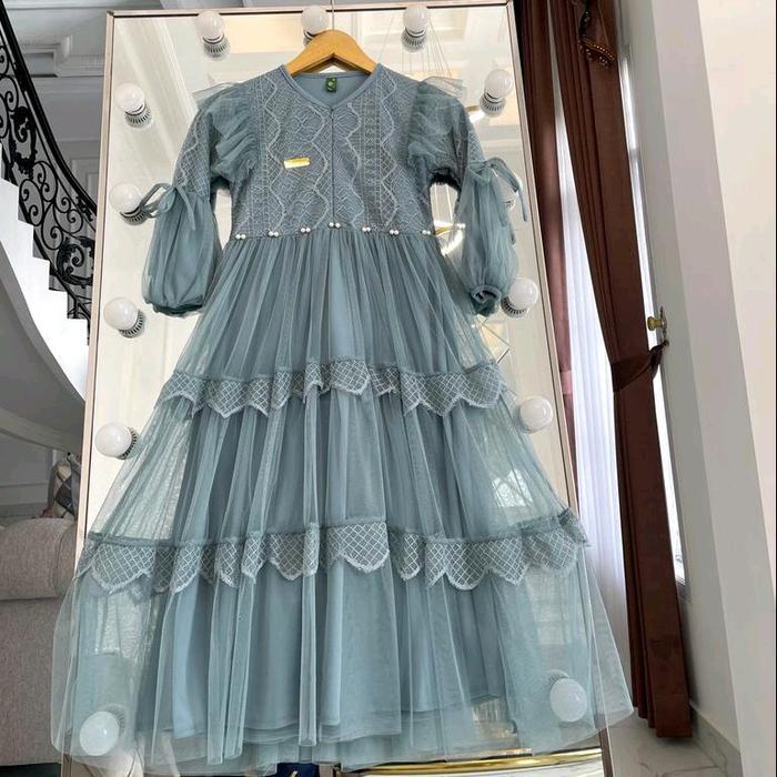 Vanesa Dress Mewah Kids Umur 3 Sampai 15 Tahun// Gamis Brukat Anak Terbaru// Dress Anak Perempuan