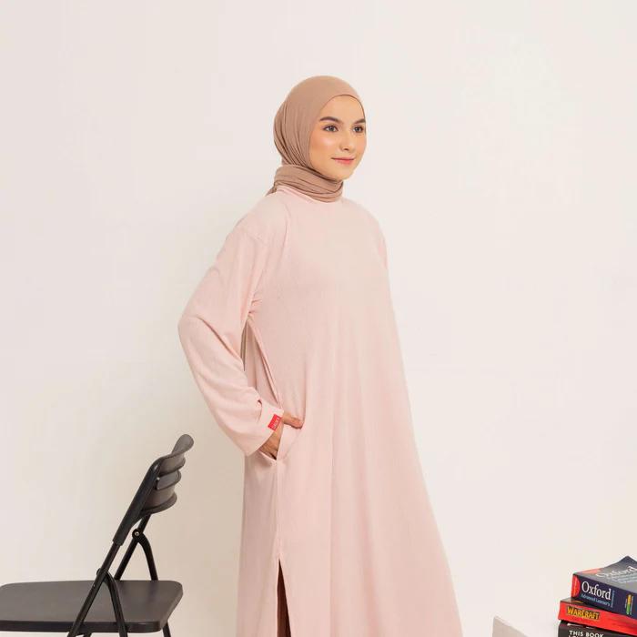 Dauky-Tunik Kaos Knit-Long Tunik Knit Slit Dauky