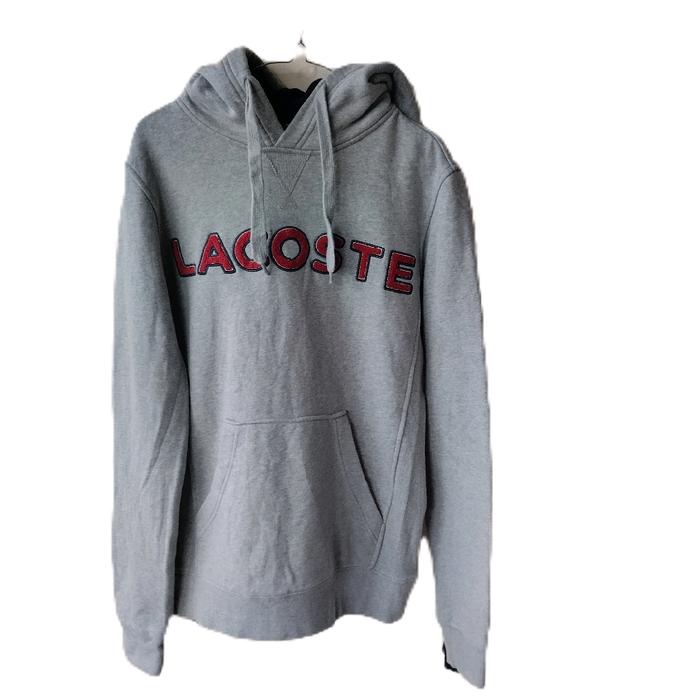 Lacoste Hoodie Vintage Big Logo Bordir Original Ukuran 2 Kondisi 9,5/10 Siap Pakai Pria Wanita Sweat