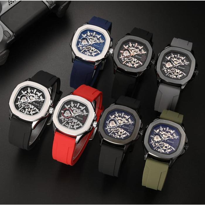 Diskon Jam Tangan Belleda  Jam Tangann Pria Belleda 9633 Rubber Anti Air Automatic Watches Berkualit