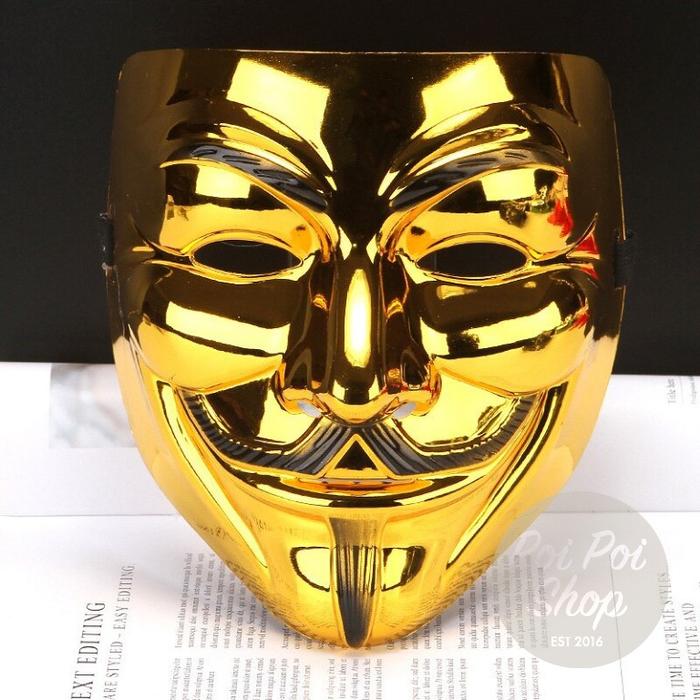 Topeng Vendetta V Anonymous Anonim Halloween Seram Rumah Hantu Kostum Halloween Prank Cosplay Mask B