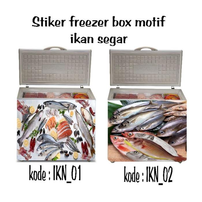Stiker freezer box motif ikan segar