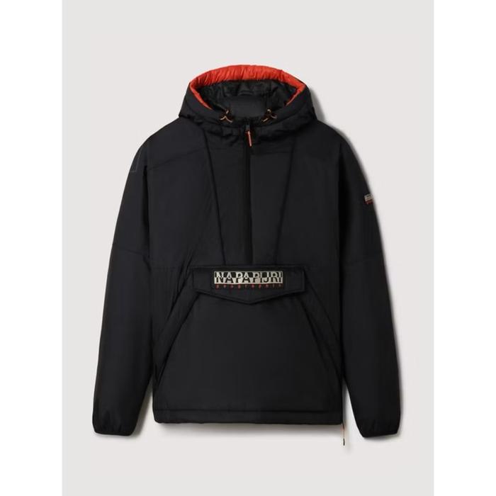 Napapijri Rainforest Mercury Pocket Anorak Hooded Jacket In Black