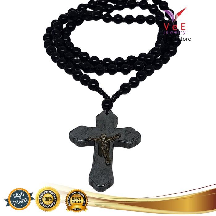 W❤PQ KALUNG SALIB YESUS BATU GIOK ASLI CINA LIONTIN BLUSTIN - VEE FENG SHUI S✉8U
