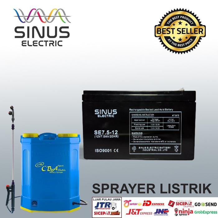 AKI SEPEDA LISTRIK SINUS VRLA UPS(12V -7,5AH)