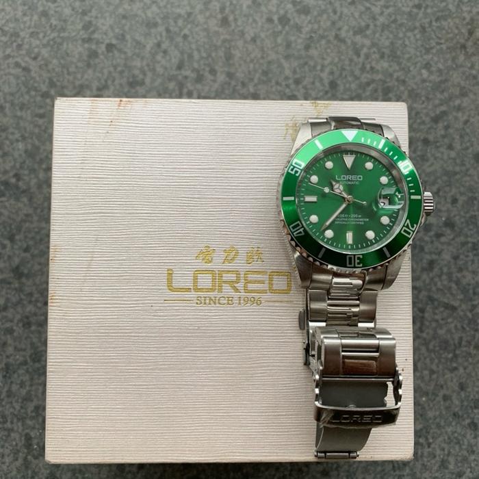Jam tangan LOREO DIVER AUTOMATICGREEN DIAL FULLSET