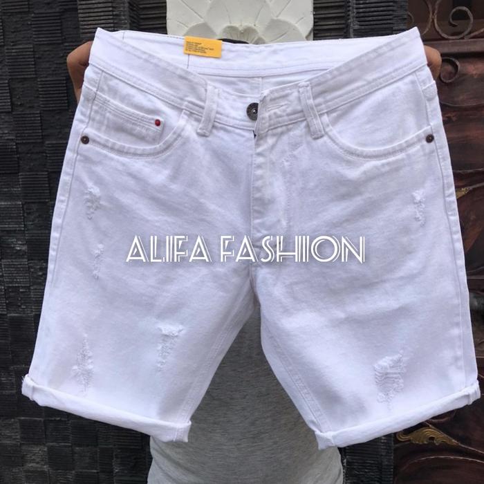 Celana jeans Putih / Celana Pendek Putih Pria Celana Pendek Putih Pria