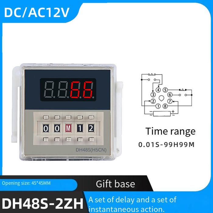 DH48S 2ZH LED Digital Timer Relay 8 Pin Delay Device 0 01S 99 99H for