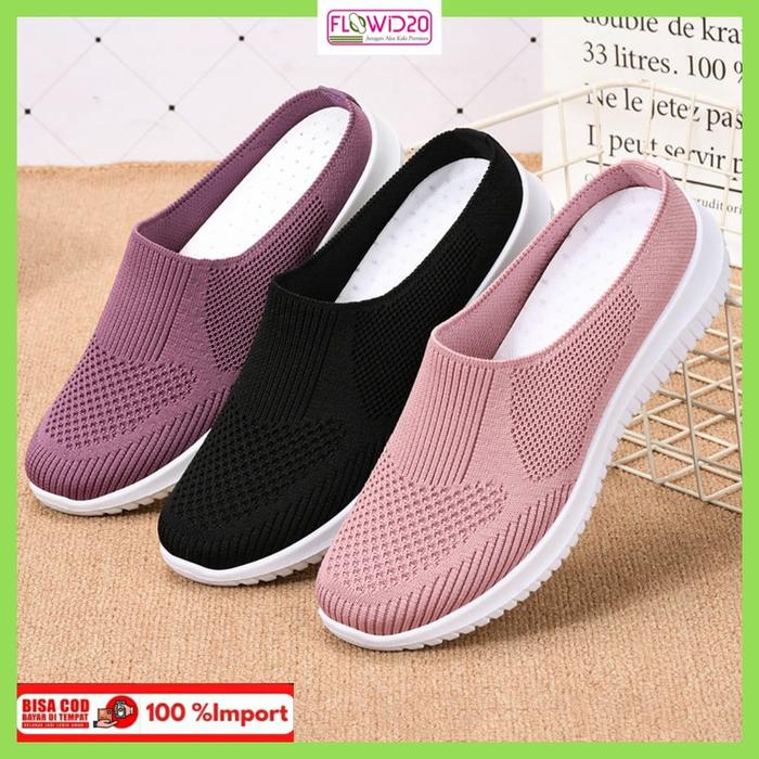 Flat Shoes Rajut Import Slop Sepatu Rajut Selop Import 113