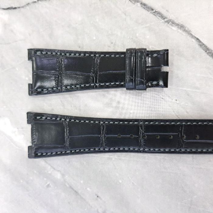 LEATHER STRAP  ORIGINAL PATEK PHILIPPE NAUTILUS UKURAN 25MM WARNA HITAM