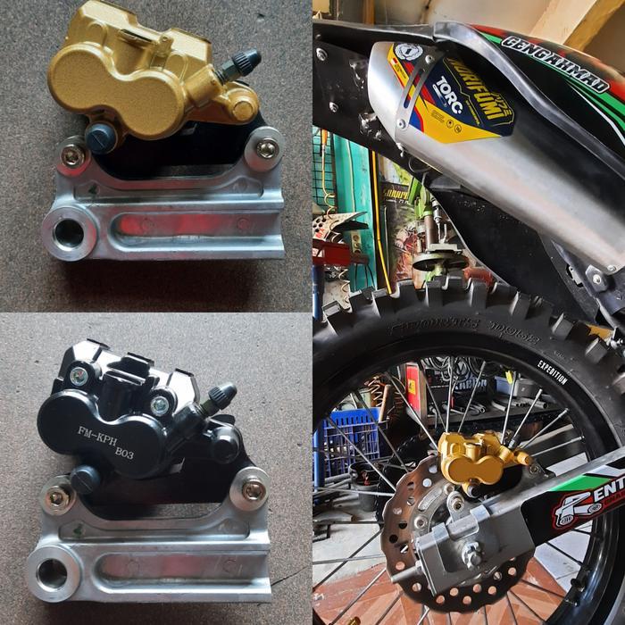KALIPER BELAKANG KLX DOBLE PISTON REM BELAKANG KLX PLUS DUDUKAN