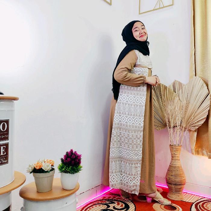 Gamis L30 terbaru Bahan Crincle premium cantik dan elegan