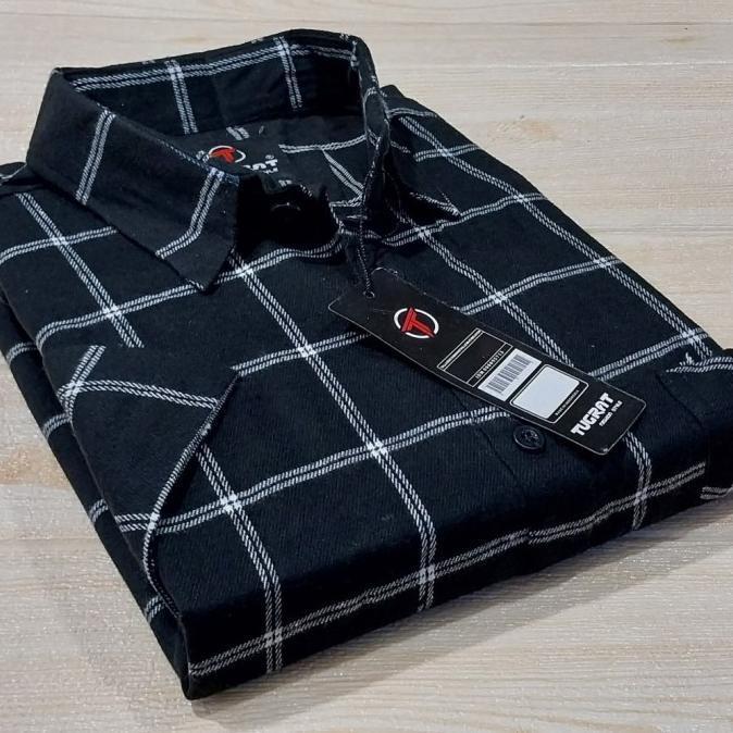 (cooger) kemeja flanel pria lengan pendek size jumbo xxl xxxl xxxxl serdiola