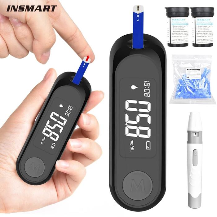 Blood Glucose Meter Diabetes Testing Kit Diabetes Lancet Machine Blood Sugar Meter Glucometer 50 Tes