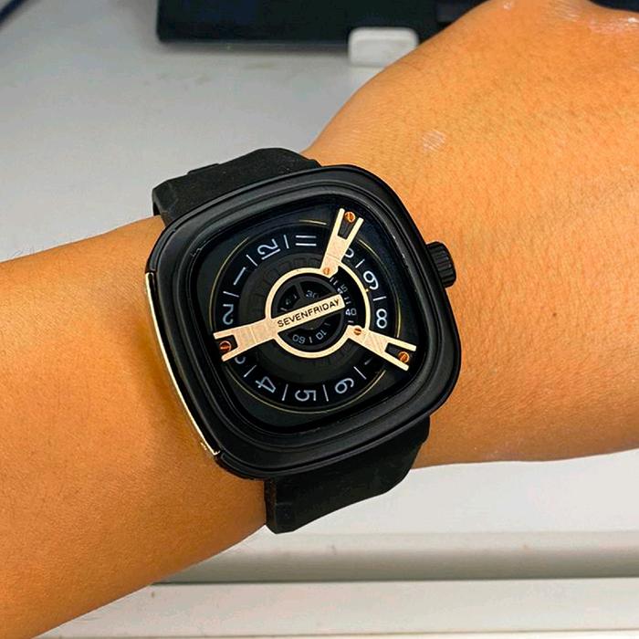 SevenFriday M2 Jam Tangan Pria Strap Karet Semua Fitur Berfungsi Watches Kaca
