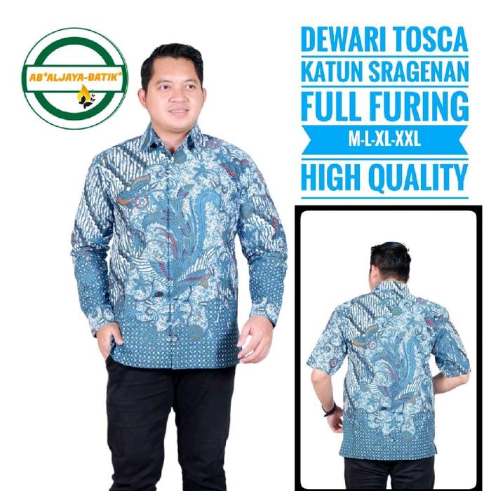 DEWARI Hem Kemeja Batik Motif Dewari Bahan Katun Halus Full Furing Baju Kemeja Batik PANJANG Batik