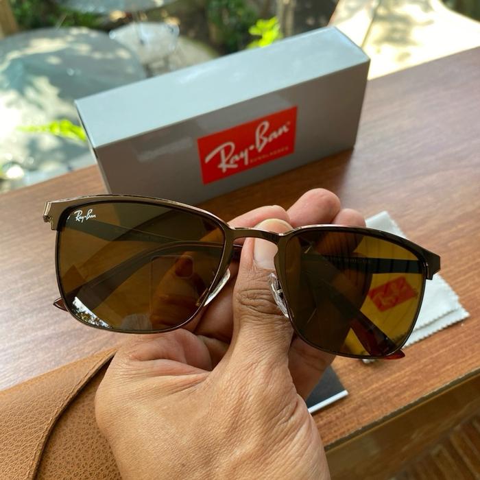 kacamata rayban rb 3508 full brown sz 56 15