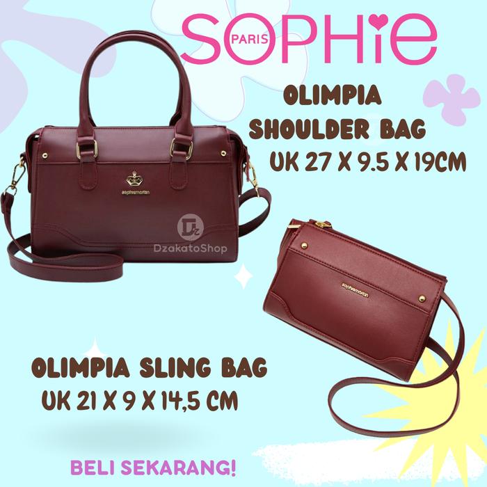Sophie Martin Paris Tas Wanita Olimpia Shoulder Sling Merah Maroon Eksclusive Kondangan Premium Bag
