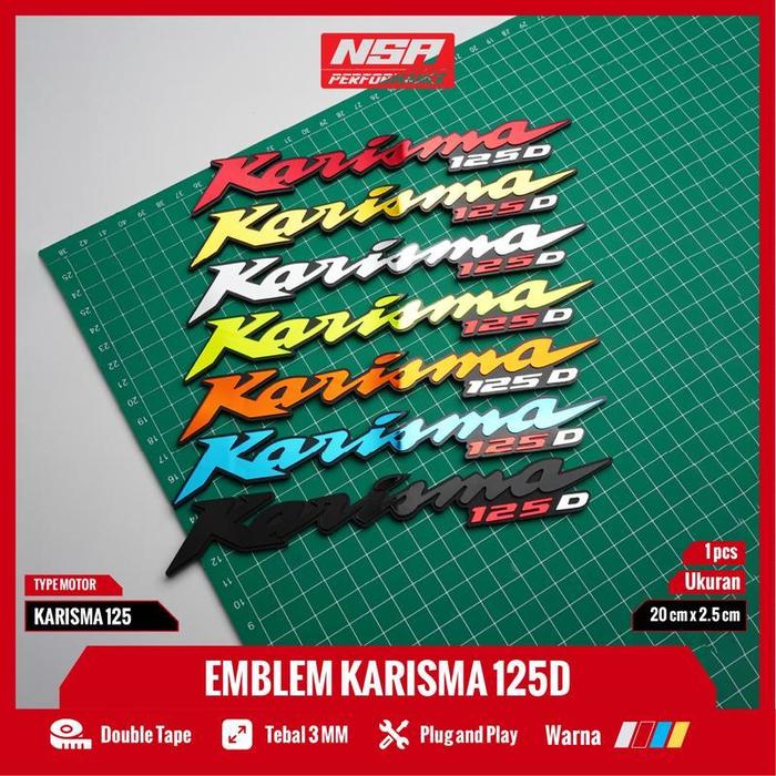 NSA 2PCS EMBLEM KARISMA 125D LOGO KARISMA 125 D TIMBUL BUKAN STIKER HONDA KARISMA 125 VARIASI BODY M