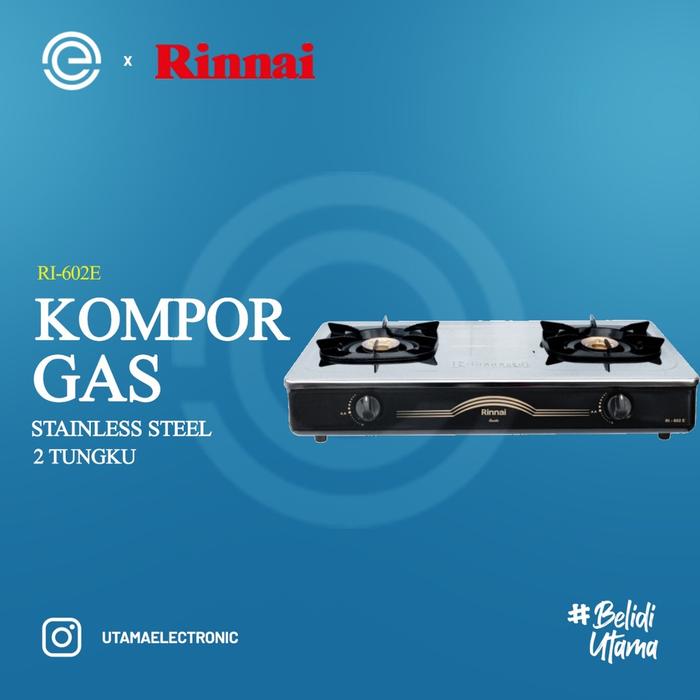 RINNAI Kompor Gas Stainless 2 Tungku Ekonomis RI-602E