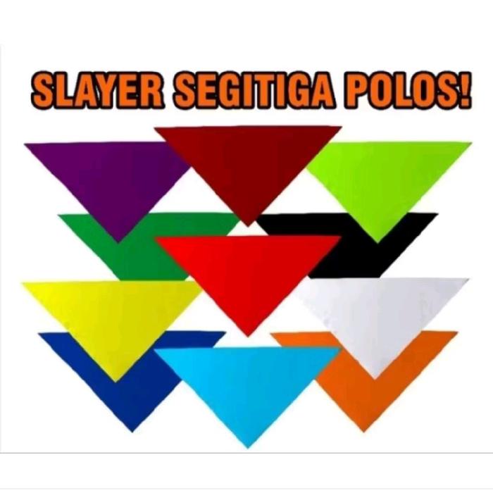 Slayer Segitiga Polos Segitiga Merah Hitam Putih Biru Hijau Atribut Sekolah Pramuka untuk Aktivitas 