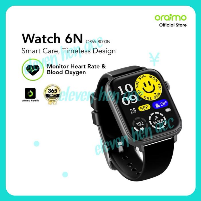 Oraimo OSW-8000N Smartwatch Watch 6N Jam Tangan Pintar AI 1.83" TFT Full Colour Touch Screen IP68 Wa