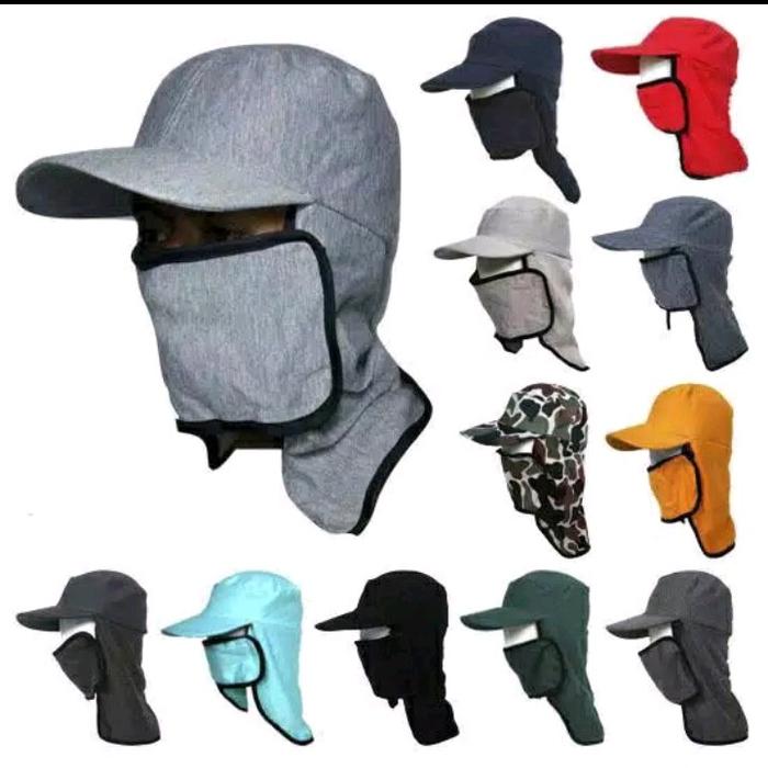 Topi masker samping tipe perekat