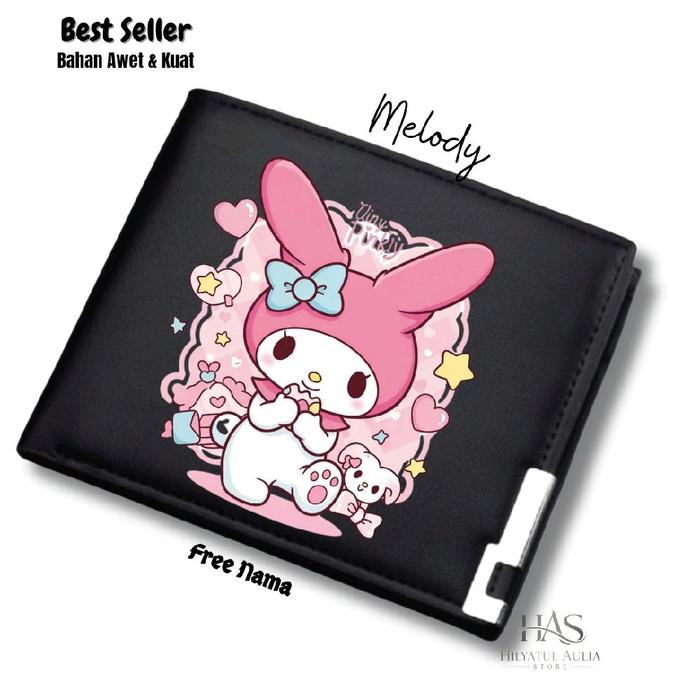Dompet Anak Melody | Dompet Lipat Anak Custom Nama Melody | Dompet Anak Perempuan Karakter Melody |