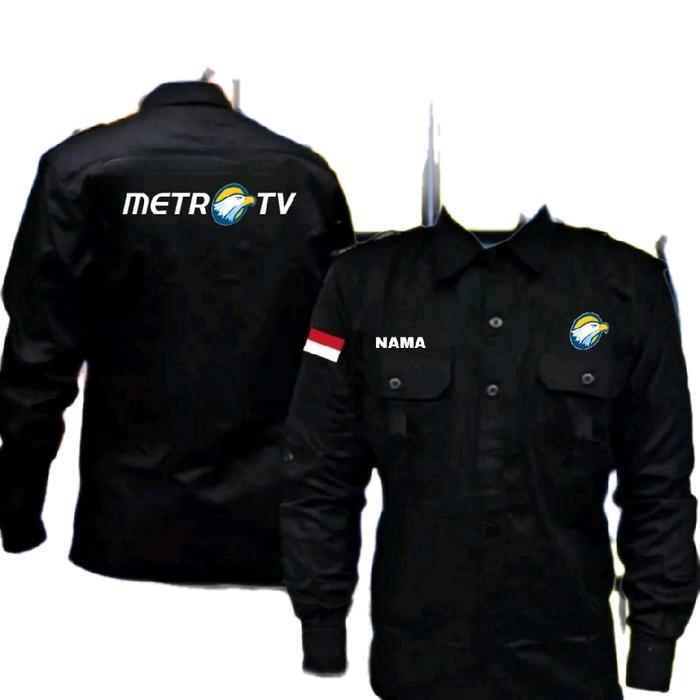 ready stok full bordir kemeja metro TV baju metro seragam metro TV Pdh metro TV Pdl metro TV kemeja 