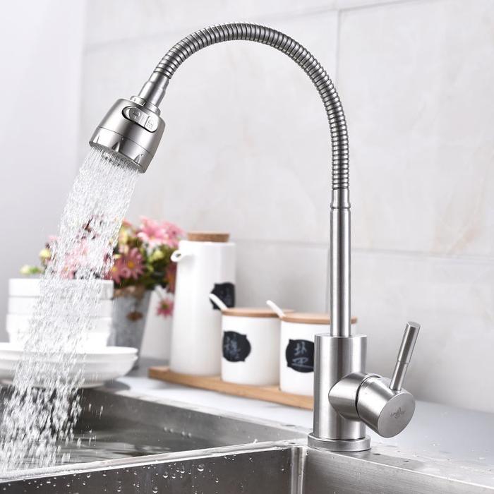 SUS304 Kran Angsa Dapur Fleksibel 1/2 Inch High Quality Keran Air Angsa Fleksibel 2 Mode Keran Cuci