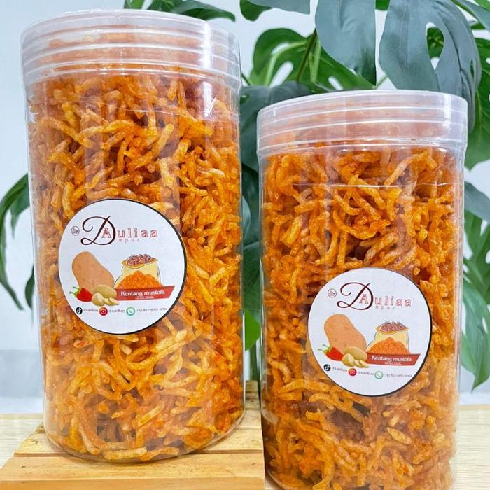 [Paket beli 2] Kentang mustofa best seller toples 1000ml mustofa kering pedas manis kriuk