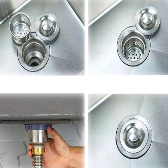 Selang cuci piring stainless 1 lobang / single ( anti tikus ) ( afur aja, selang aja, afur + selang