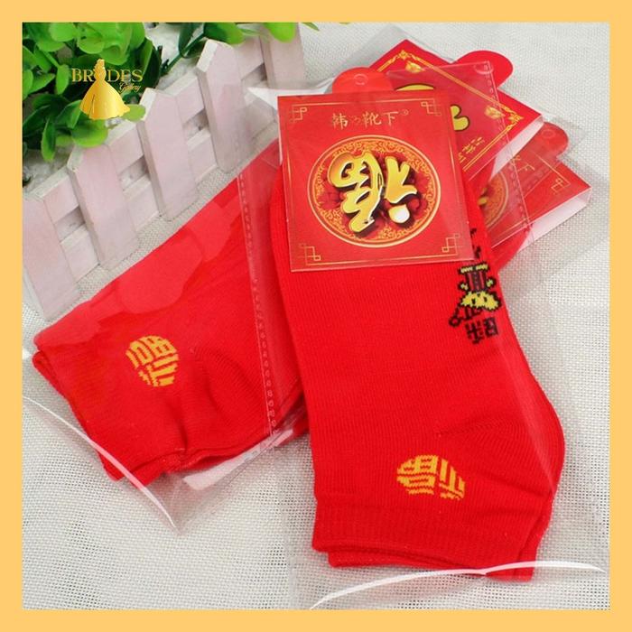 BD Kaos Kaki Shuang Xi Couple Wedding Sangjit Corak Shuang Xi dan FU WED71