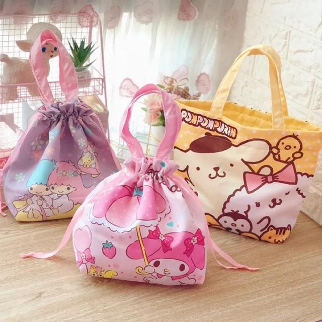 PREMIUM (READY) terjamin Tas Serut Bekal TB02 seperti satin halus Sanrio Hello kitty melody kosmetik